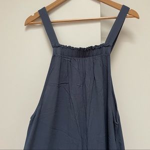Blue Smocked Jumpsuit